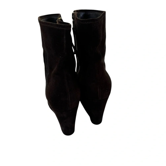 Prada Suede Wedge Boot Logo Side with Zipper Closure Brown Size 40 or US 10 - Picture 5 of 15